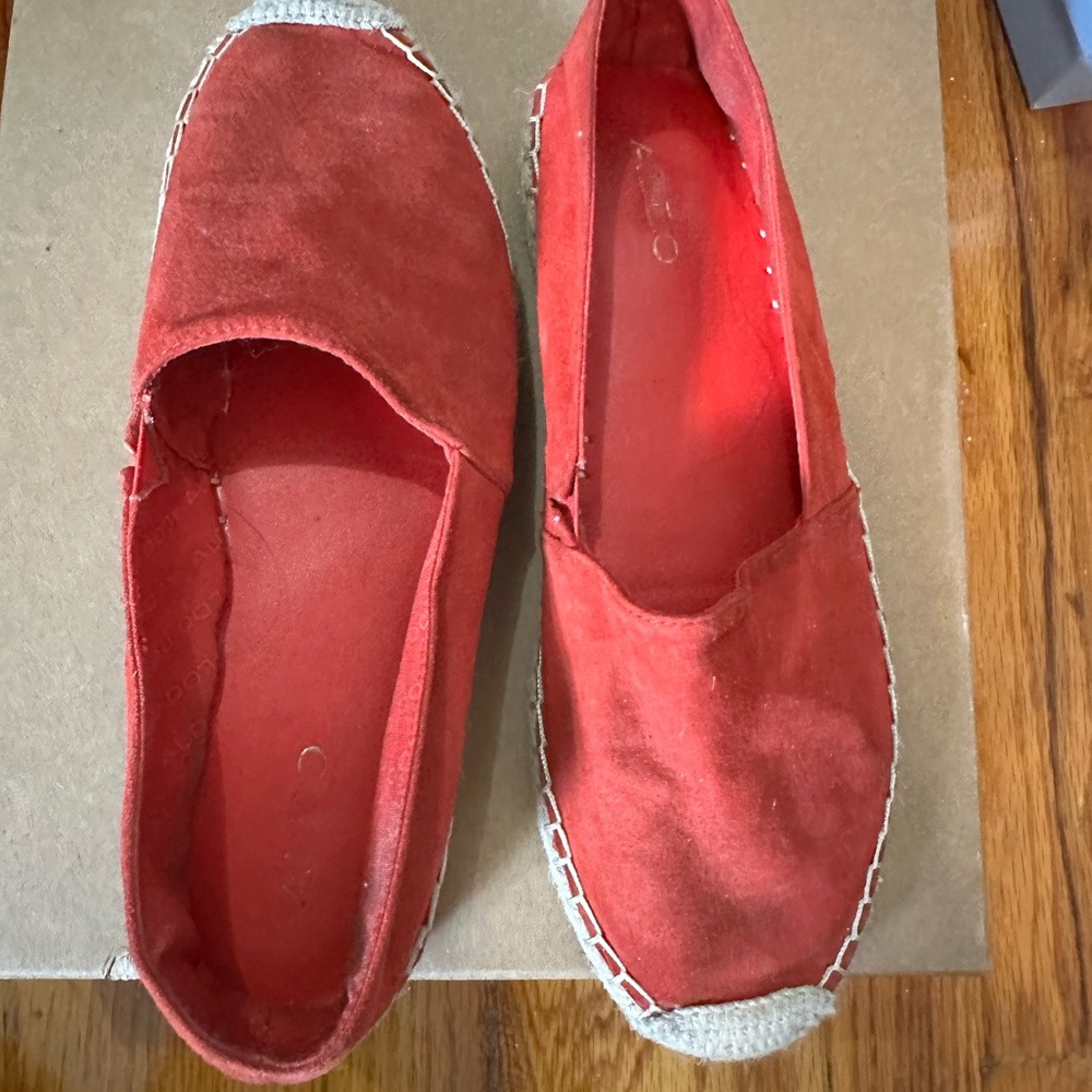 Aldo Red Espadrille Slip-Ons